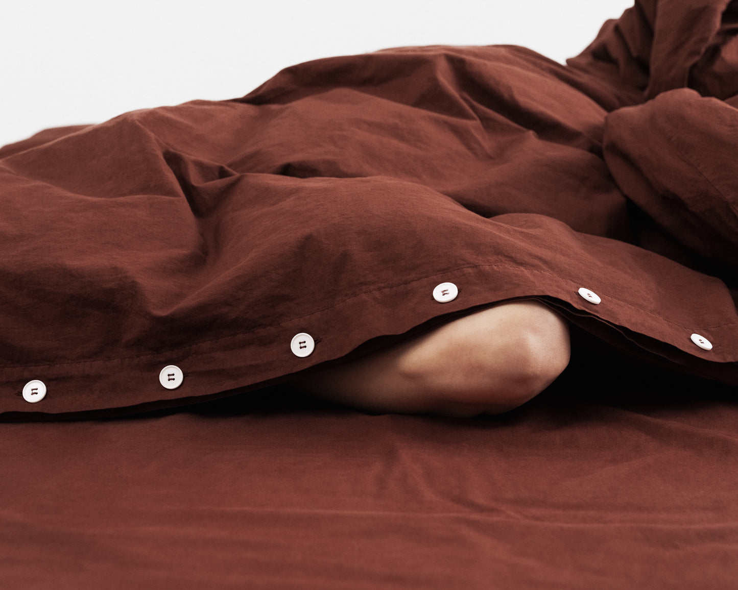 percale duvet cover — cacao