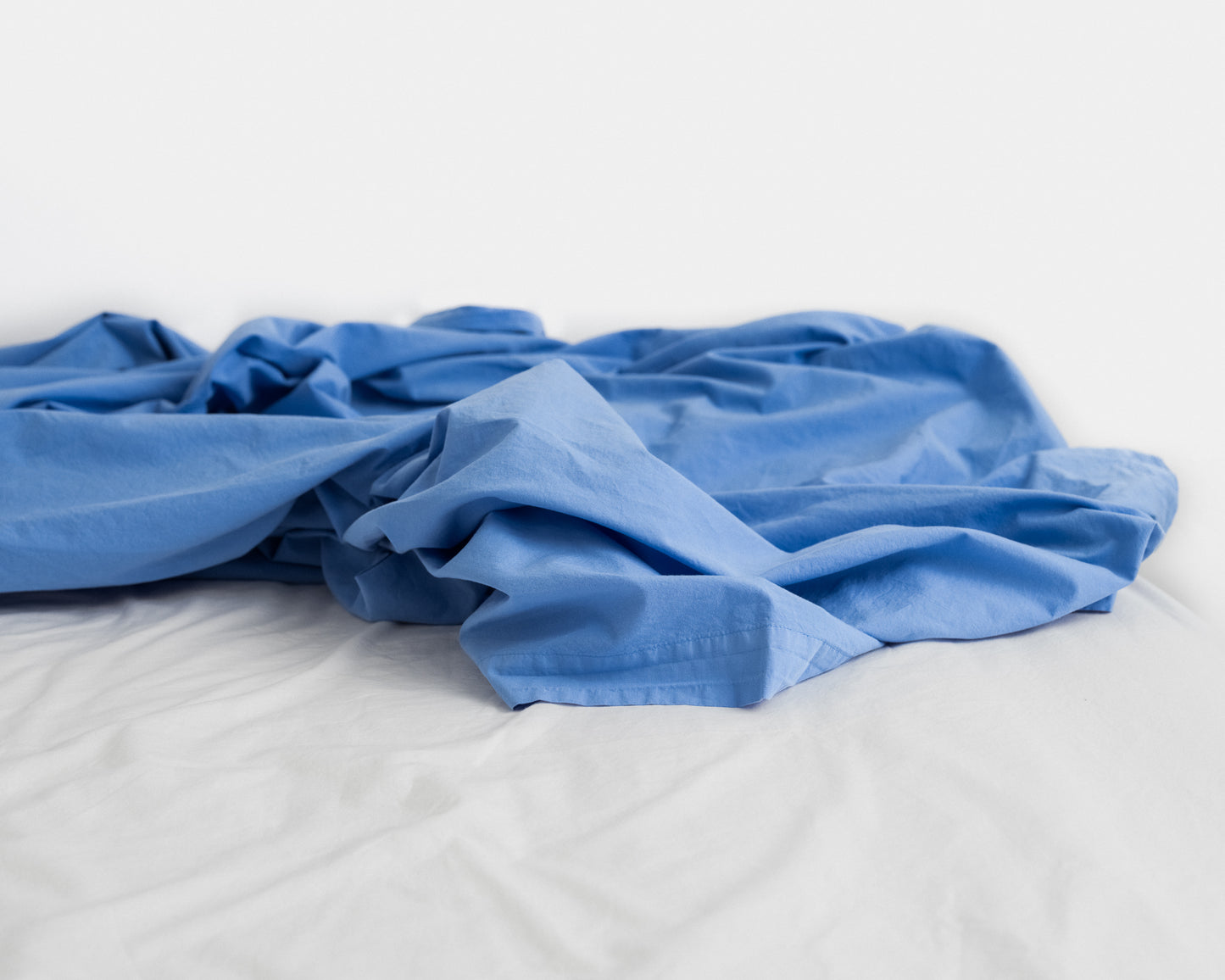 percale flat sheet — azure