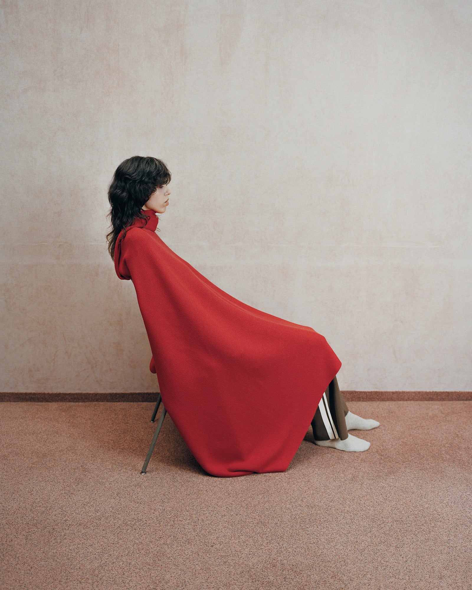 wool blanket — tulip red