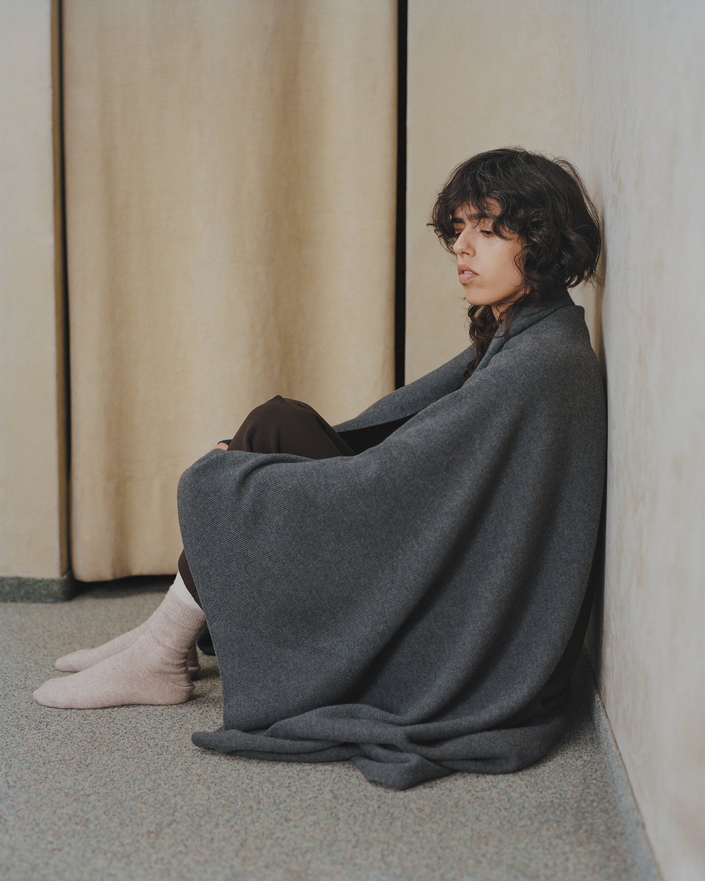 wool blanket — ash grey