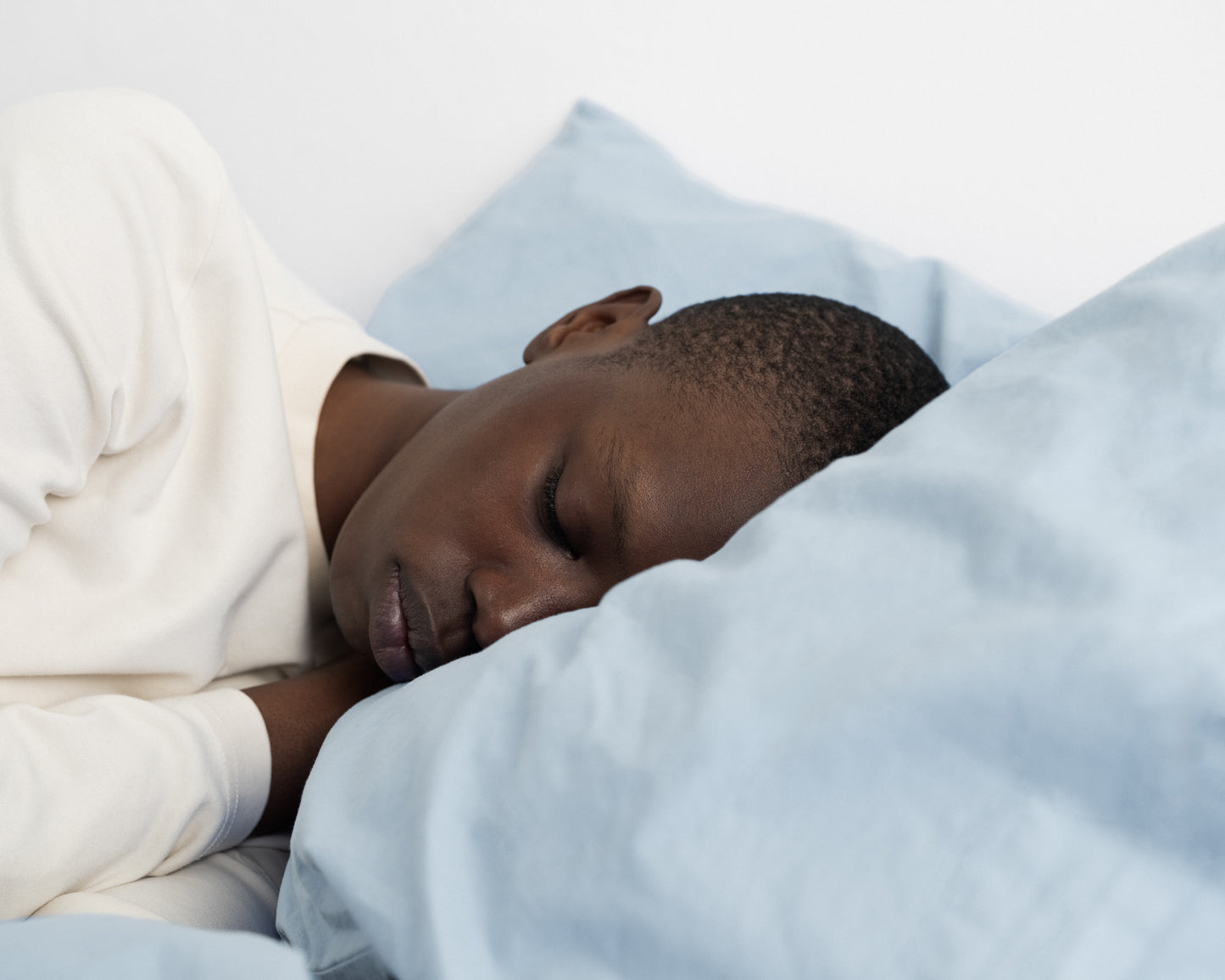 percale pillowcase — light blue