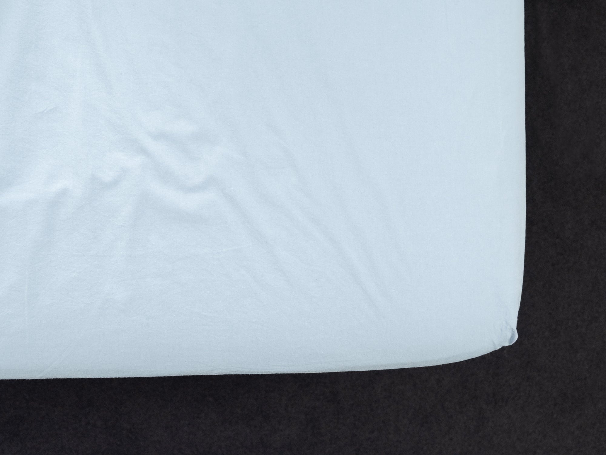percale fitted sheet — light blue