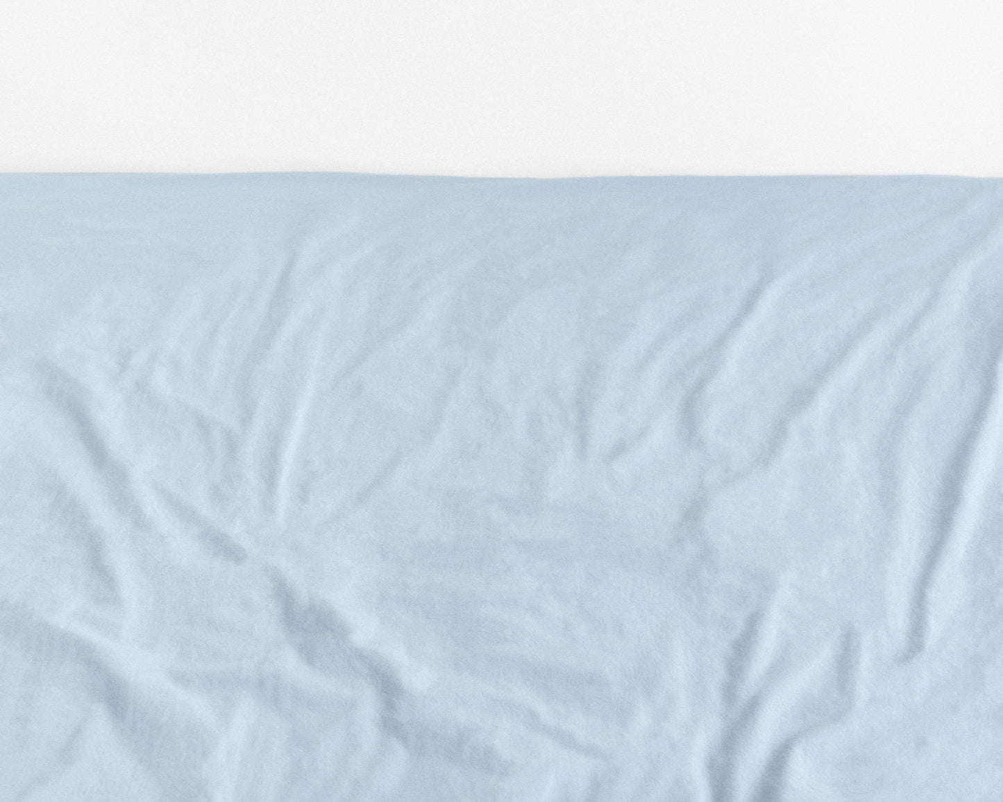 percale fitted sheet — light blue