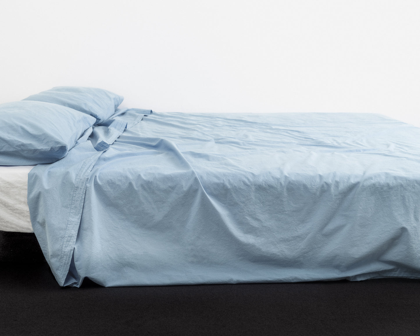 percale flat sheet — light blue