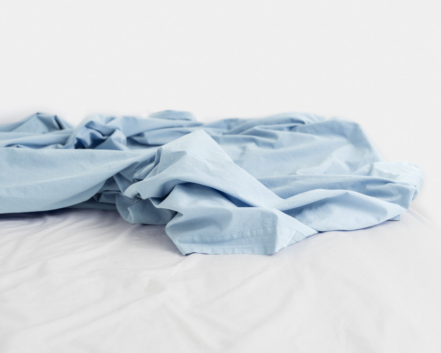 percale flat sheet — light blue