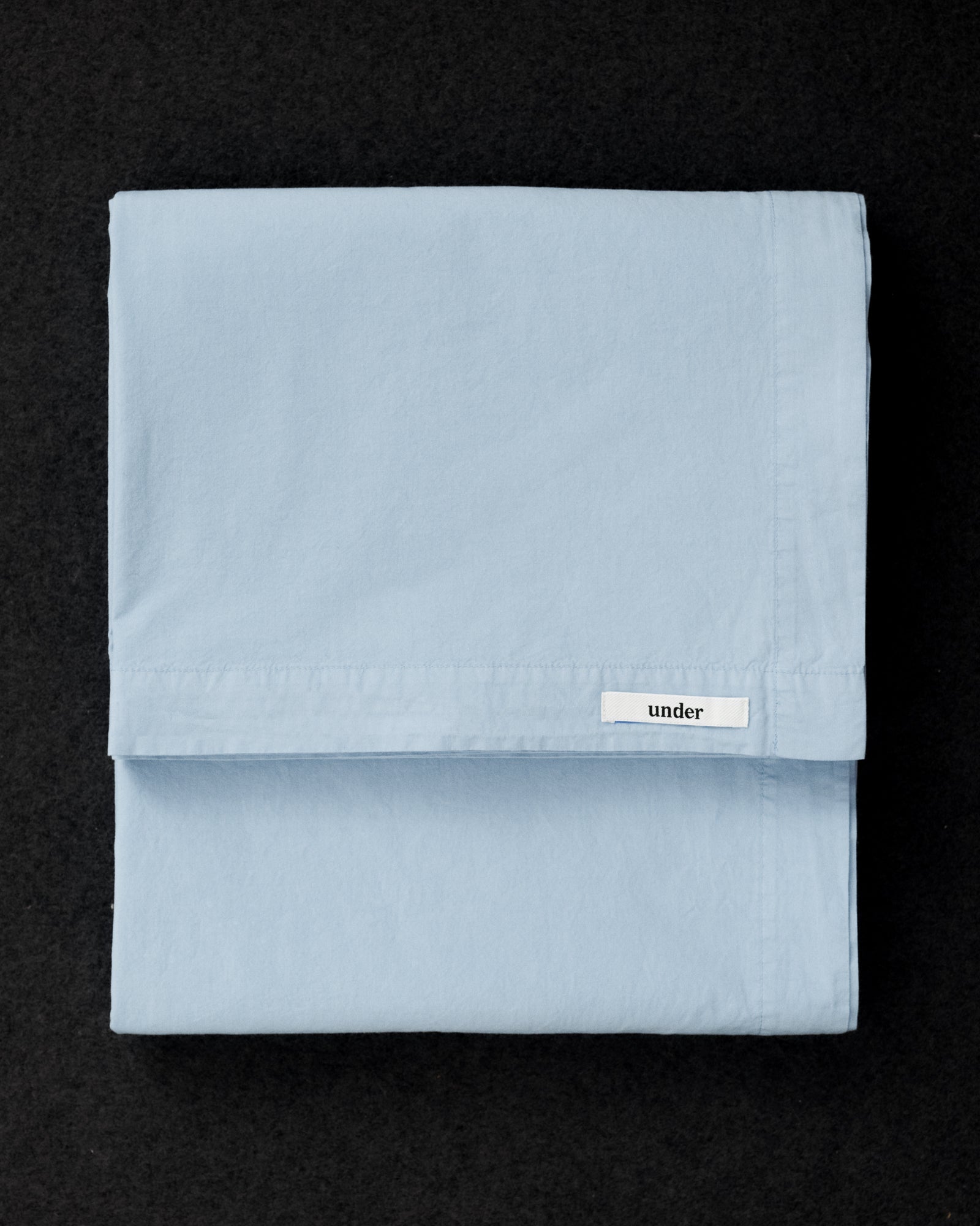 percale flat sheet — light blue