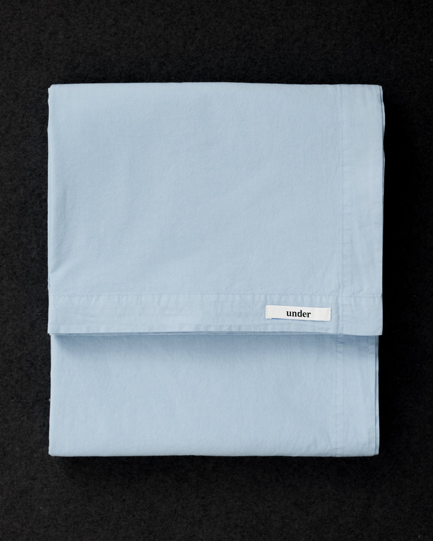 percale flat sheet — light blue