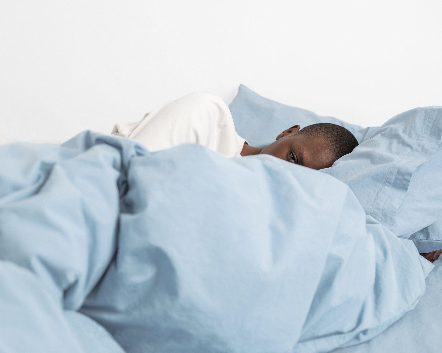 percale duvet cover — light blue