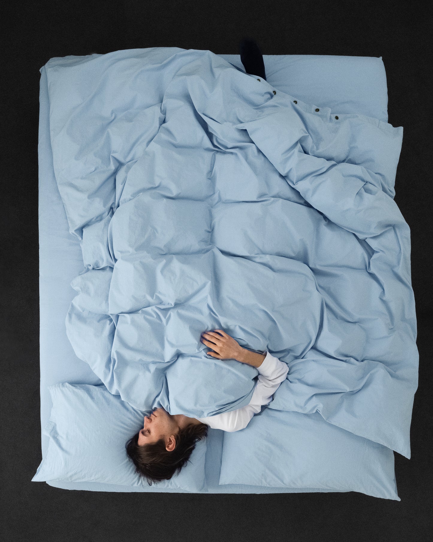 percale duvet cover — light blue