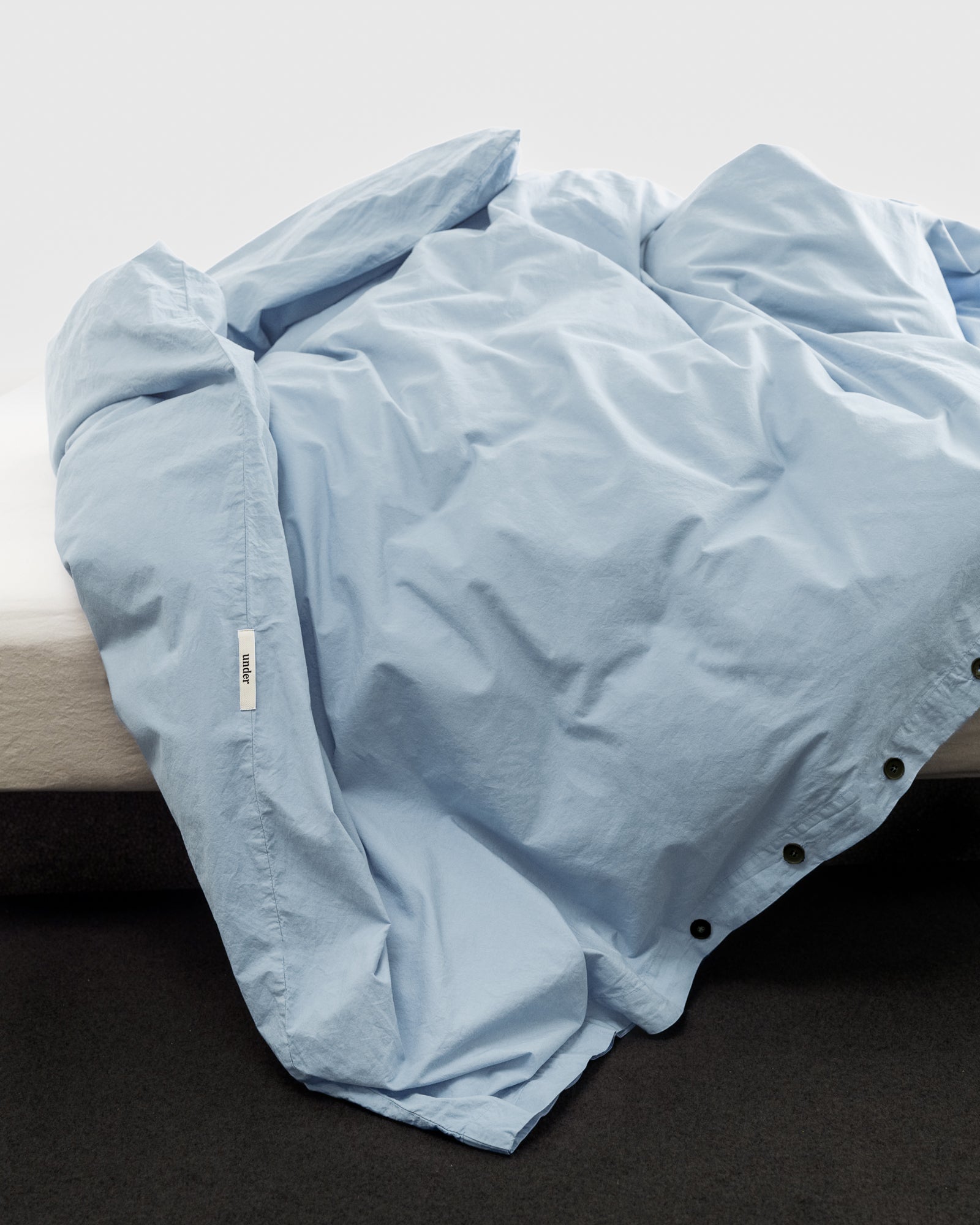 percale duvet cover — light blue