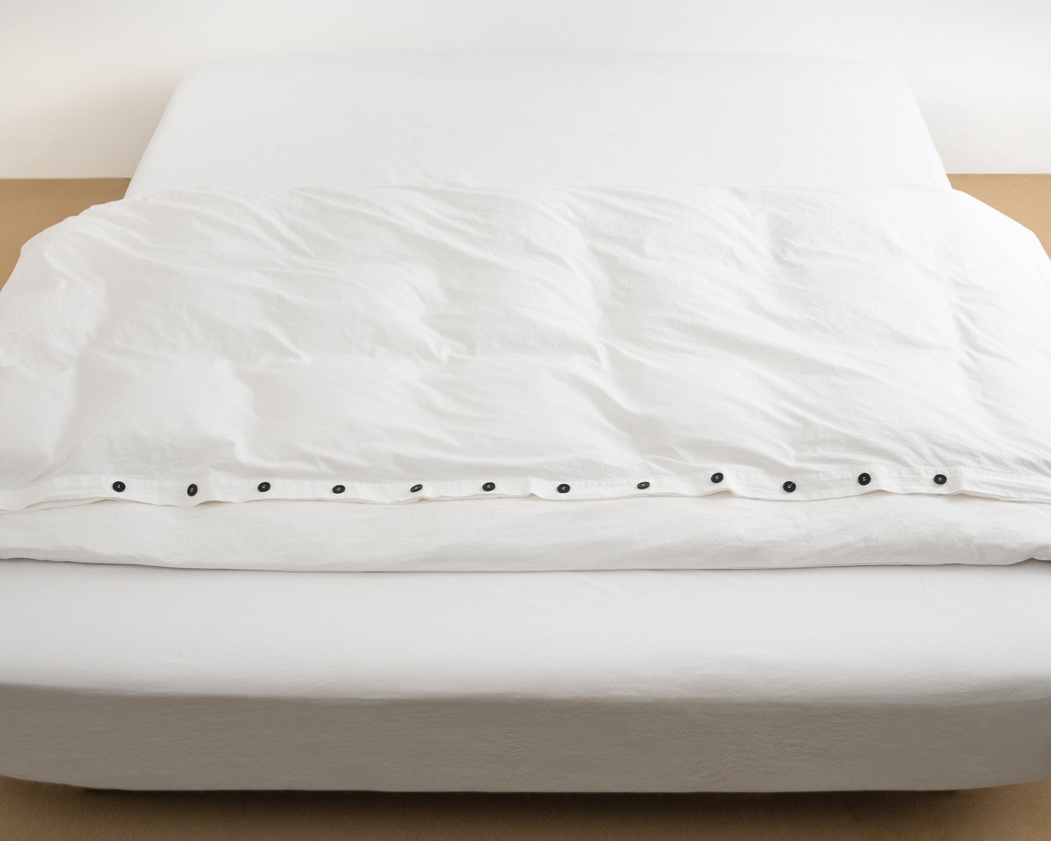 percale duvet cover — white