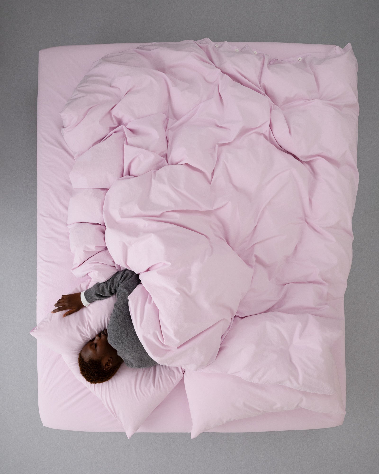 percale duvet cover — rose