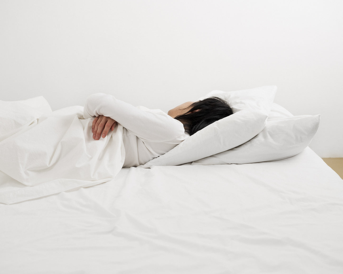 percale fitted sheet — white