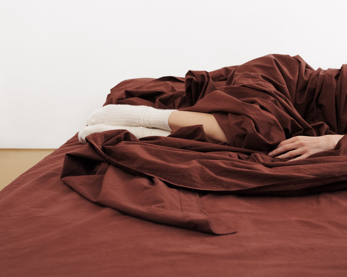 percale fitted sheet — cacao