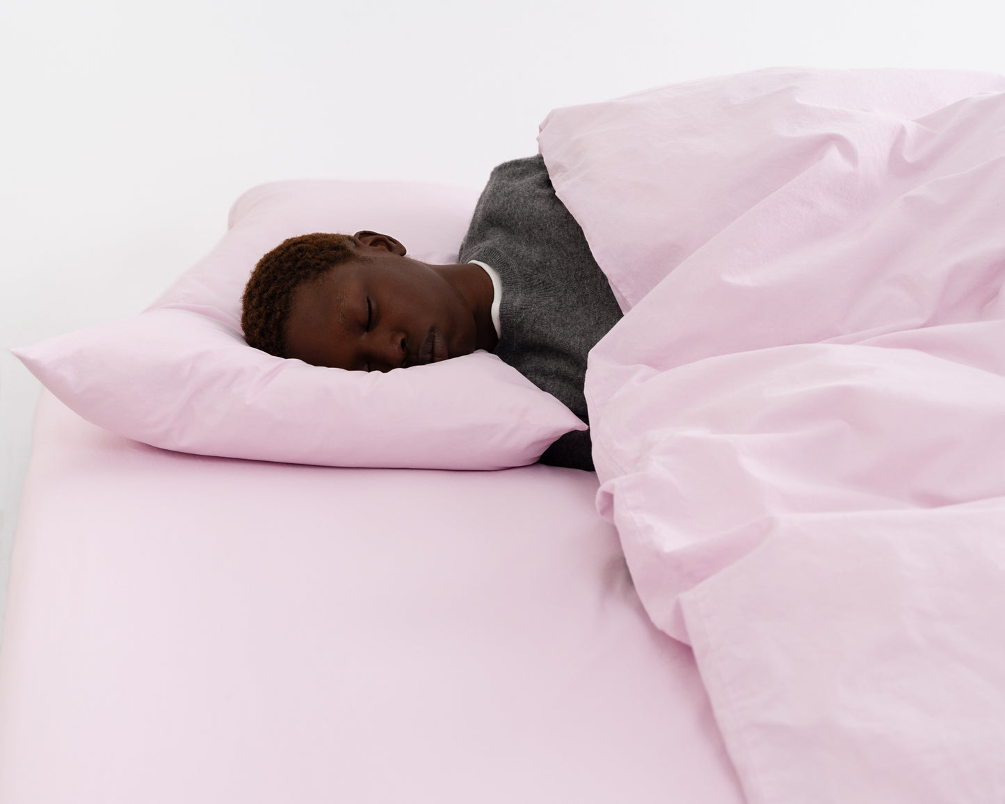 percale fitted sheet — rose