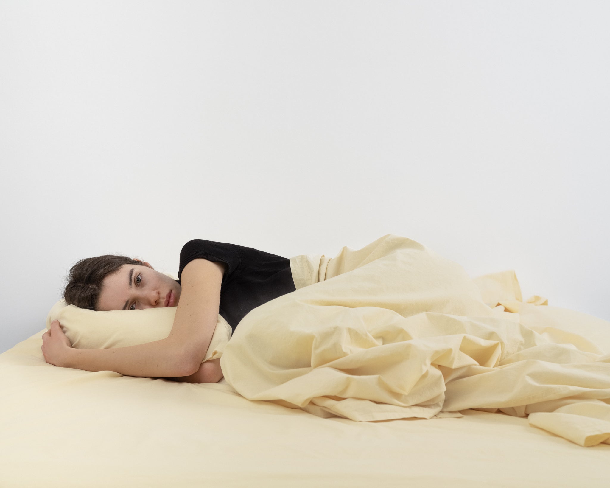 percale flat sheet — butter