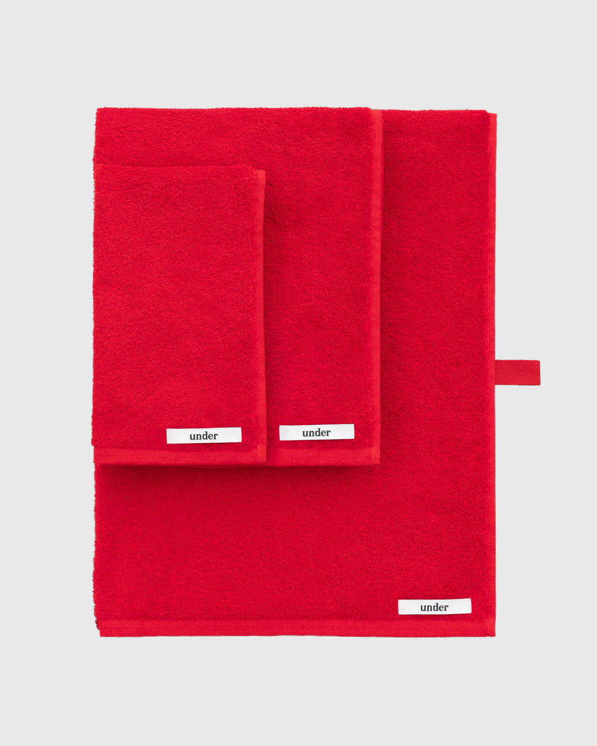 towel set — tulip red